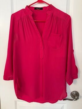 Fuchsia Popover Blouse - Bright Pink Women's Top